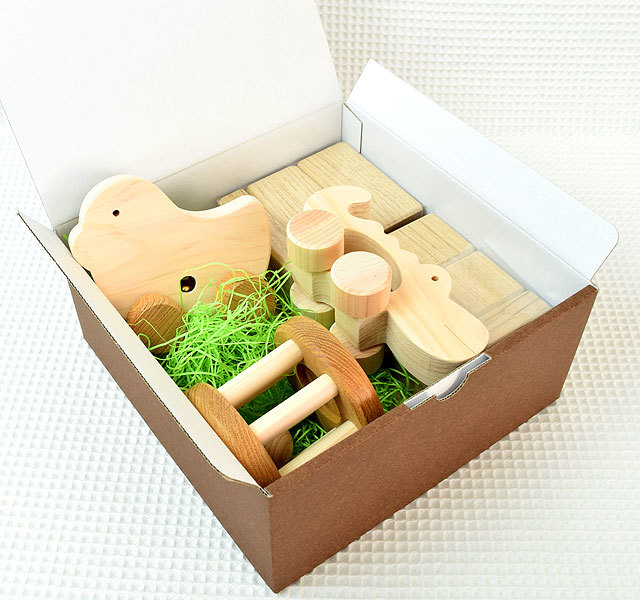 木のおもちゃ出産祝い5点セット あすなろ工房｜木のおもちゃ ポプリの森