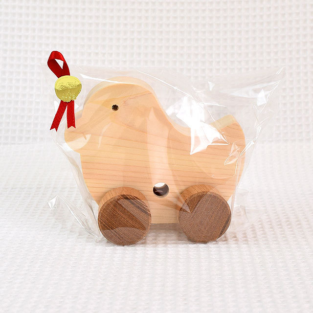コロコロどうぶつ（ひよこ） 木製ミニカー｜木のおもちゃ ポプリの森
