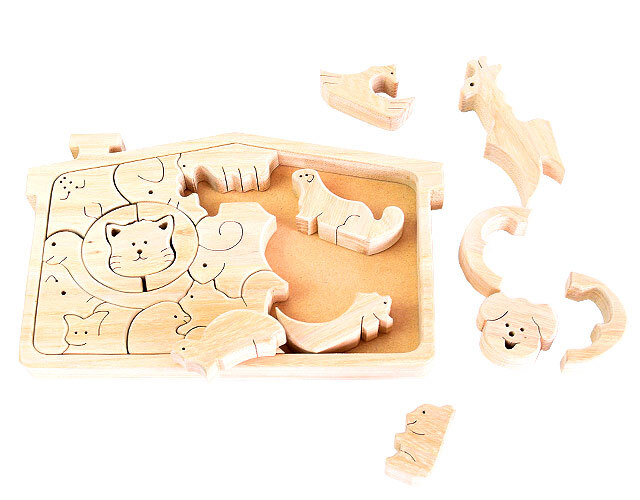 どうぶつハウスパズル 旭川美景園｜木のおもちゃ ポプリの森