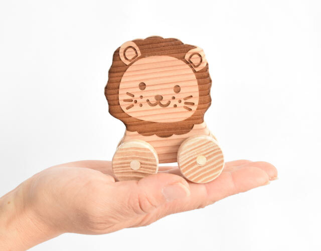 あにまるカー ライオン HIDAMARI工房 ｜木のおもちゃ ポプリの森
