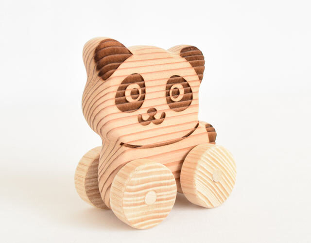 あにまるカー パンダ HIDAMARI工房 ｜木のおもちゃ ポプリの森