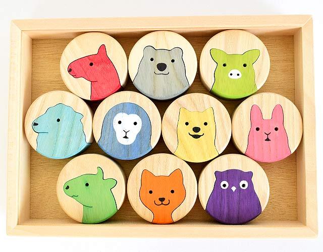 まるいどうぶつパズル 福祉玩具 ｜木のおもちゃ ポプリの森