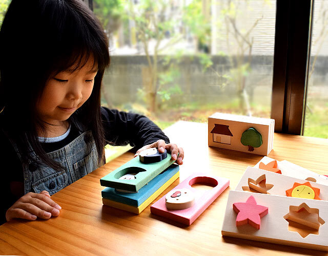 パズルブロック 【笑顔】 福祉玩具 工房ホリタ｜木のおもちゃ ポプリの森