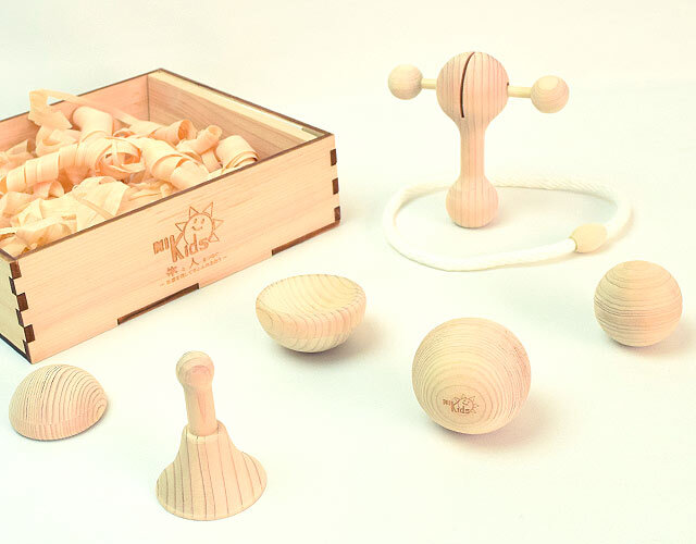 ヒノキの木のおもちゃ赤ちゃんセット（カタコロリン）｜木のおもちゃ