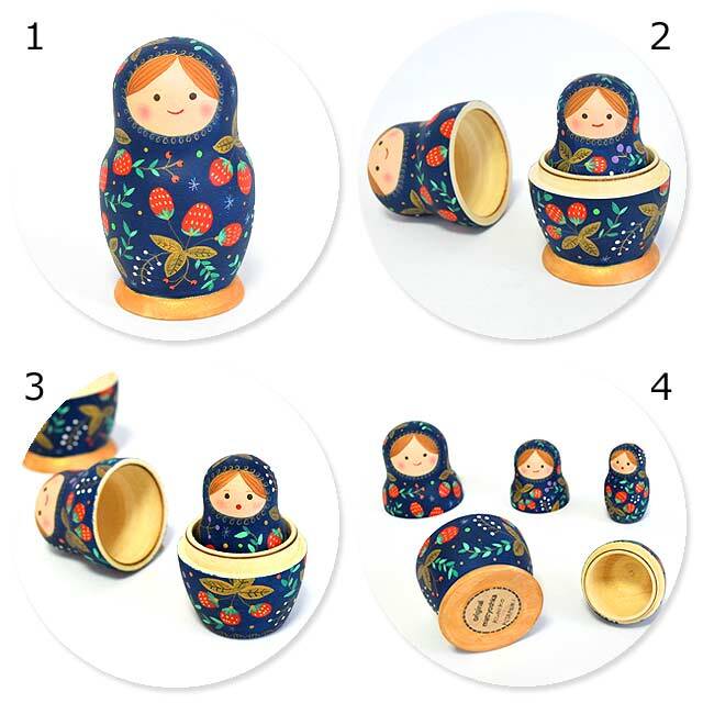 手作り木製マトリョーシカ かわいい表情の人形たち