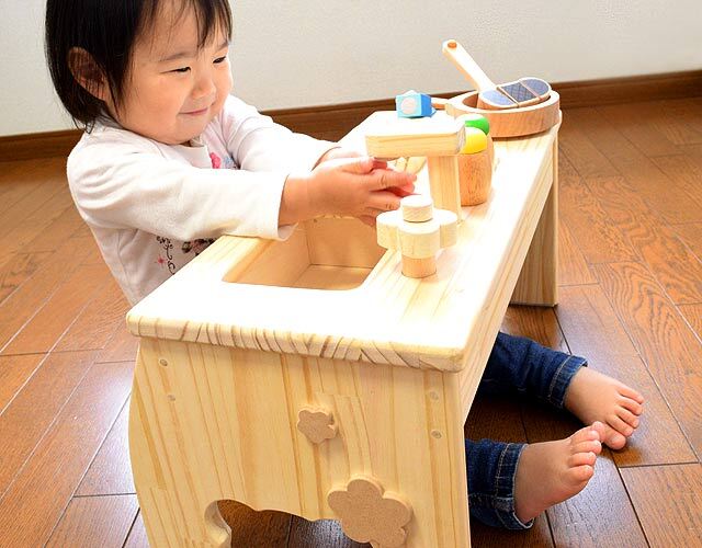 くまさんのお花畑キッチンままごとフルセット｜木のおもちゃ