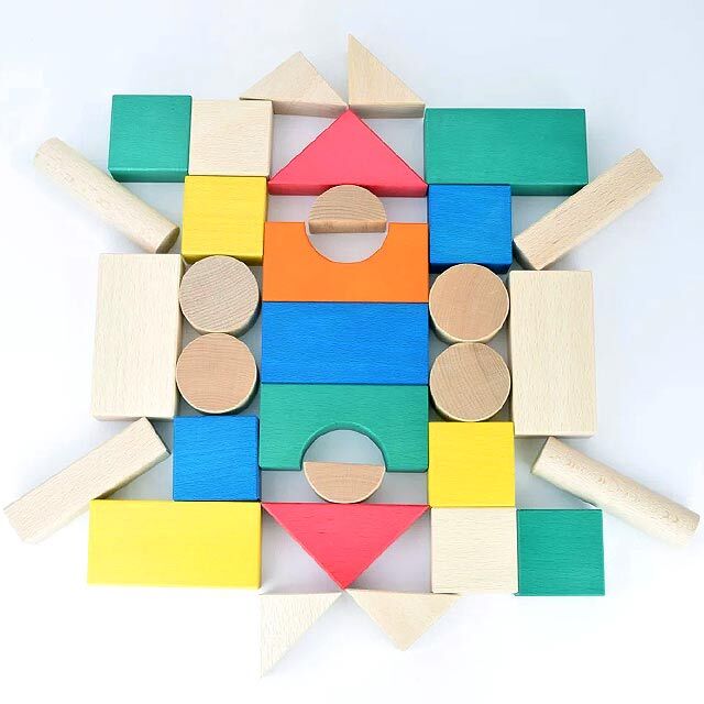 国産の積み木セット 郡上八幡