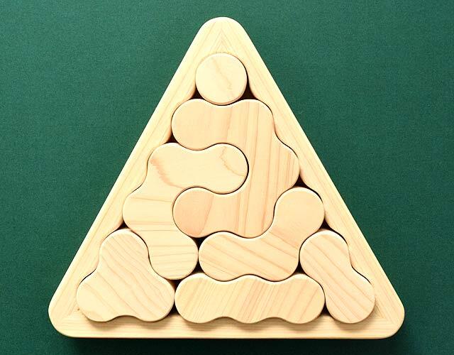 木製パズル「まるdeピラミッド」木曽ひのき使用