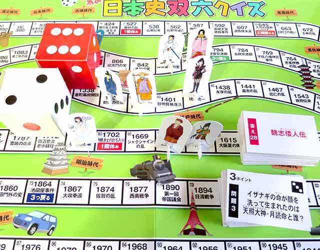 日本史双六クイズ｜介護レクリエーションゲーム｜木のおもちゃ ポプリの森