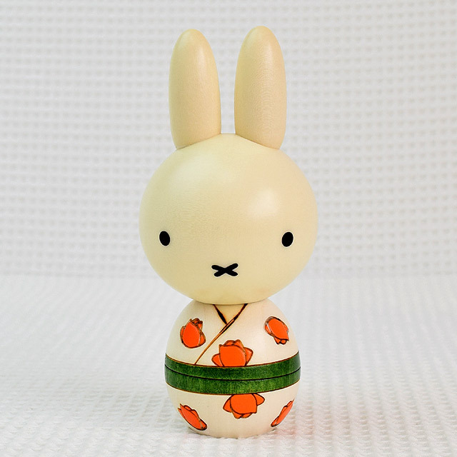 卯三郎こけし｜ミッフィー こけし バラ｜木のおもちゃ ポプリの森