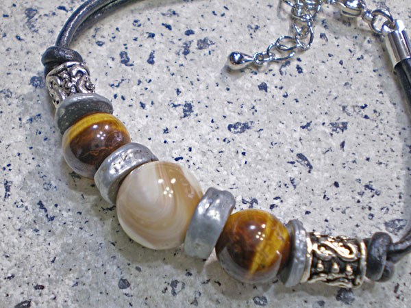 海からの贈り物☆夜光貝（ヤコウガイ）ブレスレット/メンズ【タイガー