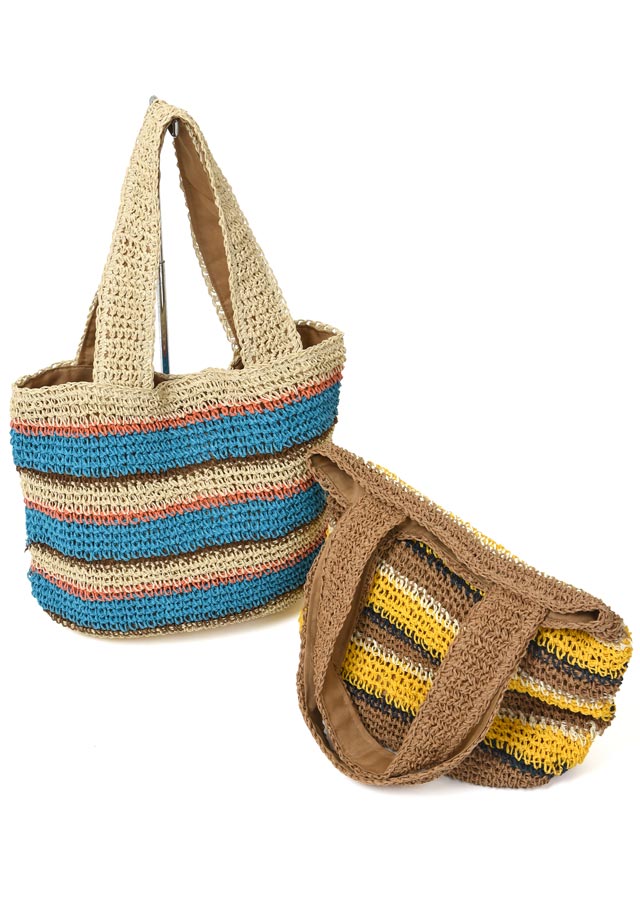 【2026春夏】【67】ペーパーボーダートート【1264-302-1】【Selection】【S12】