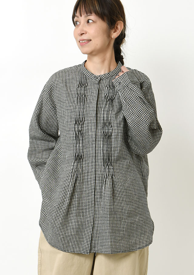 【2026春夏】【ブルーライフ】リネンピンタックチュニック【B-01F12028】【S12】