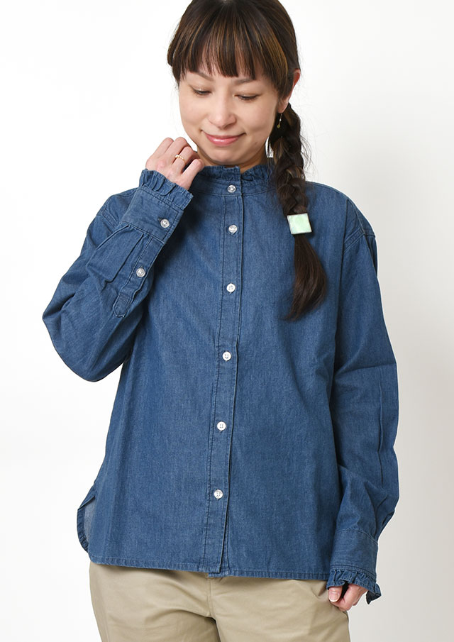 【2026春夏】【ブルーライフ】デニムフリルシャツ【B-861311】【S11】