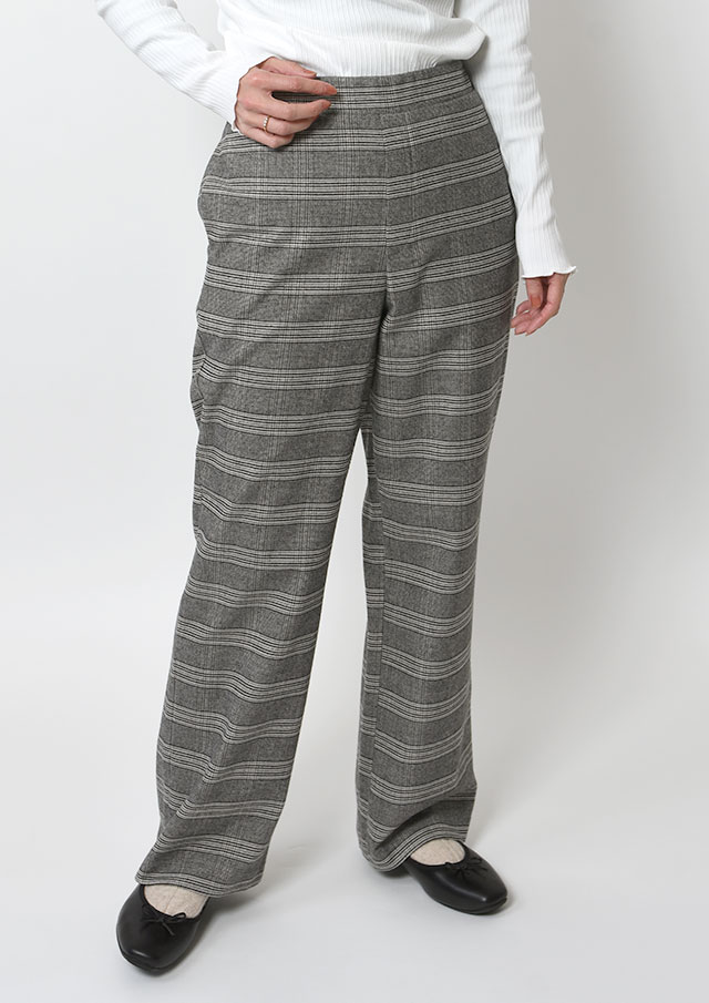 SALE!!【2025秋冬】【ブルーライフ】起毛チェックセミワイドパンツ【B-J-351】【S22】