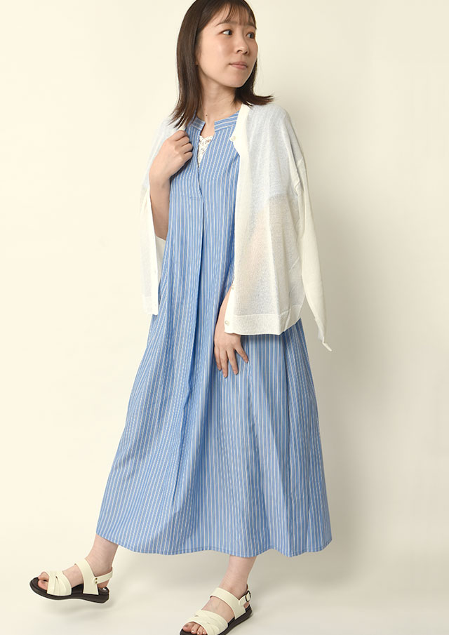 期間限定10%OFF!【2025春夏】【ブルーライフ】ストライプワンピース【B-U-338】【S12】