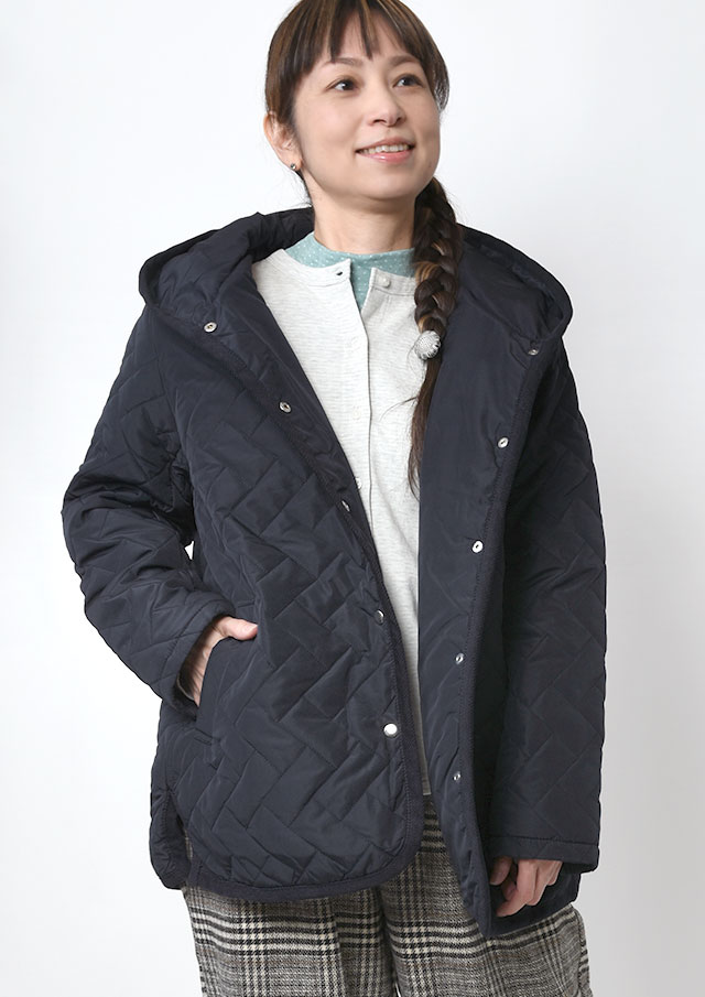 OuterFair_PointUP!【2025秋冬】【ブルーライフ】キルトフードコート【B8551222】【S22】