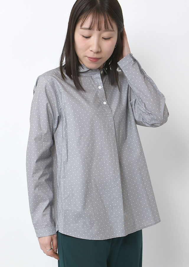 【2026春夏】【ブルーライフ】ドットショールカラープルオーバーブラウス【BL056001】【S11】
