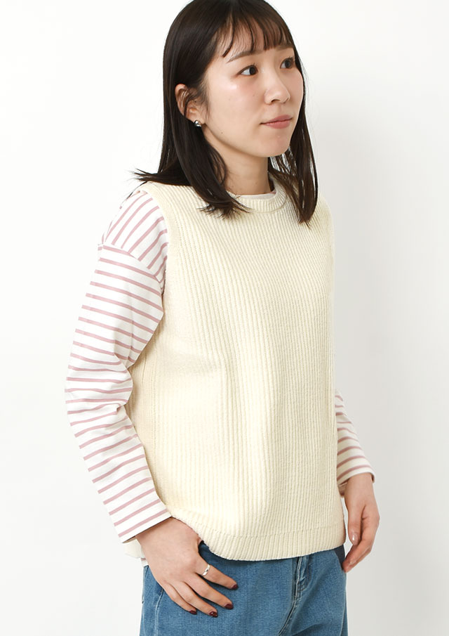 【2026春夏】【ブルーライフ】畦編みベスト【BL066001】【S11】