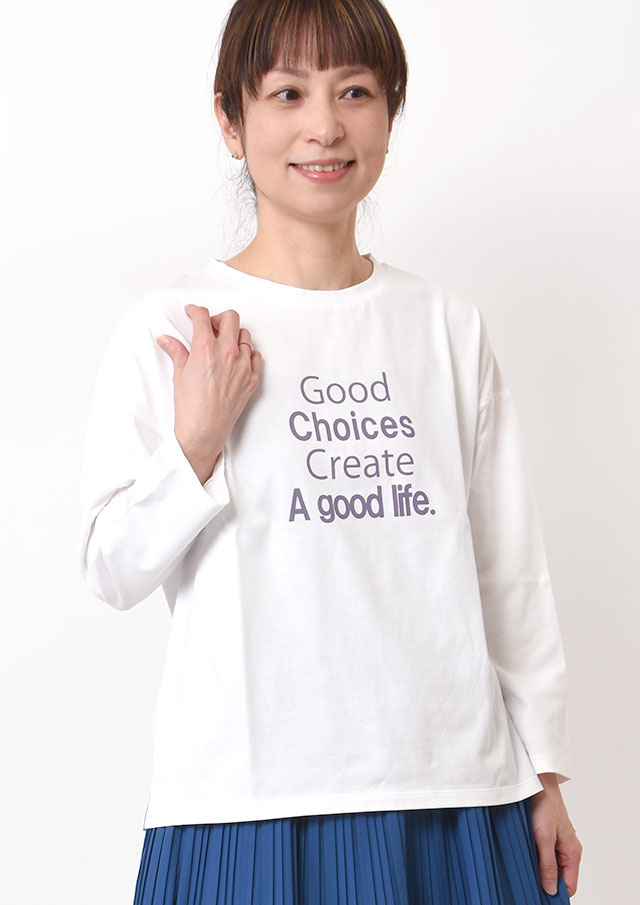 【2026春夏】【ブルーライフ】ロゴプリントTシャツ八分袖【BL076003】【S11】