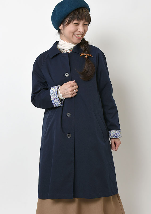 OuterFair_PointUP!【2025秋冬】【ブルーライフ】リバティ使いステンカラーコート【BL115501】【S21】