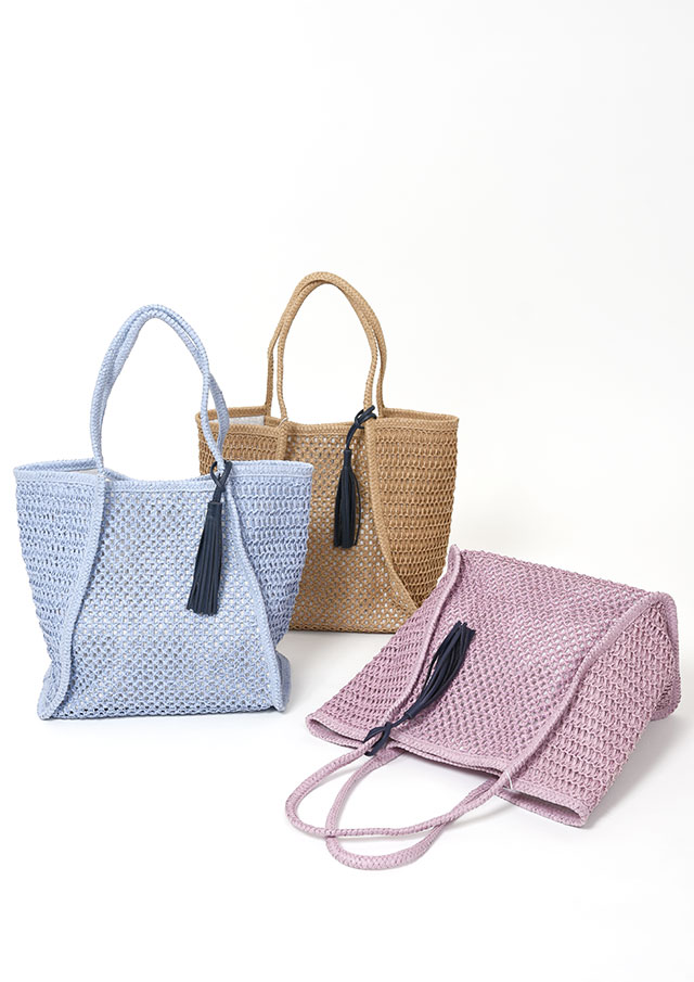 【2026春夏】【ポートランド】タッセル付きペーパートートバッグ【PA41-418】【S12】