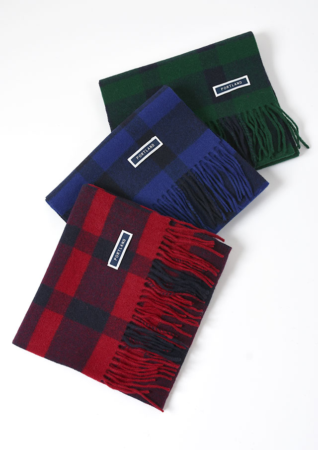 【2025秋冬】【ポートランド】バッファローチェックマフラー【PKEM2155M】【S22】