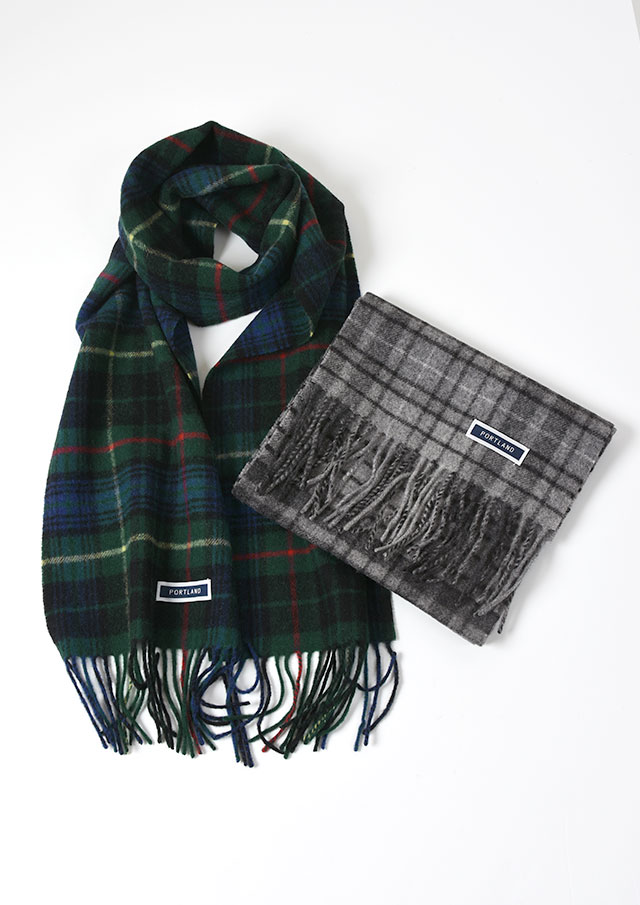 【2025秋冬】【ポートランド】タータンチェックマフラー【PKEM2156M】【S22】