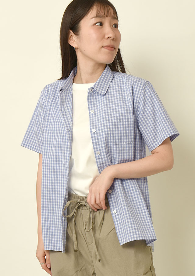 期間限定10%OFF!【2025春夏】【ポートランド】TCグラフチェックミニカラーブラウス半袖【PL055405】【S12】