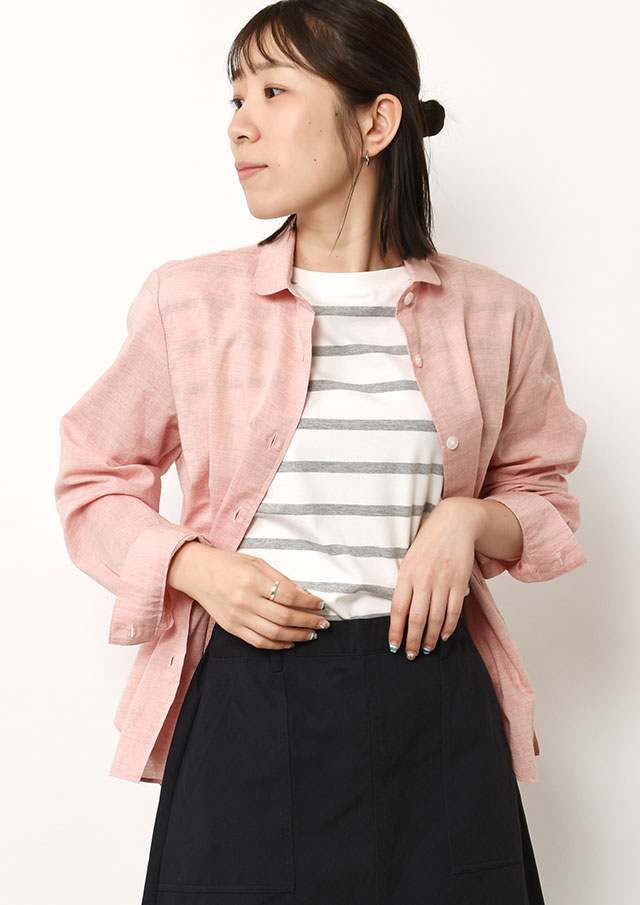 SALE!!【2025秋冬】【ポートランド】シャンブレー無地ブラウス【PL055809】【S21】