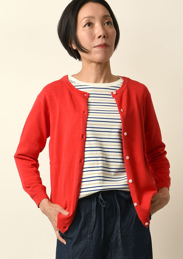 期間限定10%OFF!【2025春夏】【ポートランド】UVカット加工クルーネックカーディガン八分袖【PL065306】【S11】