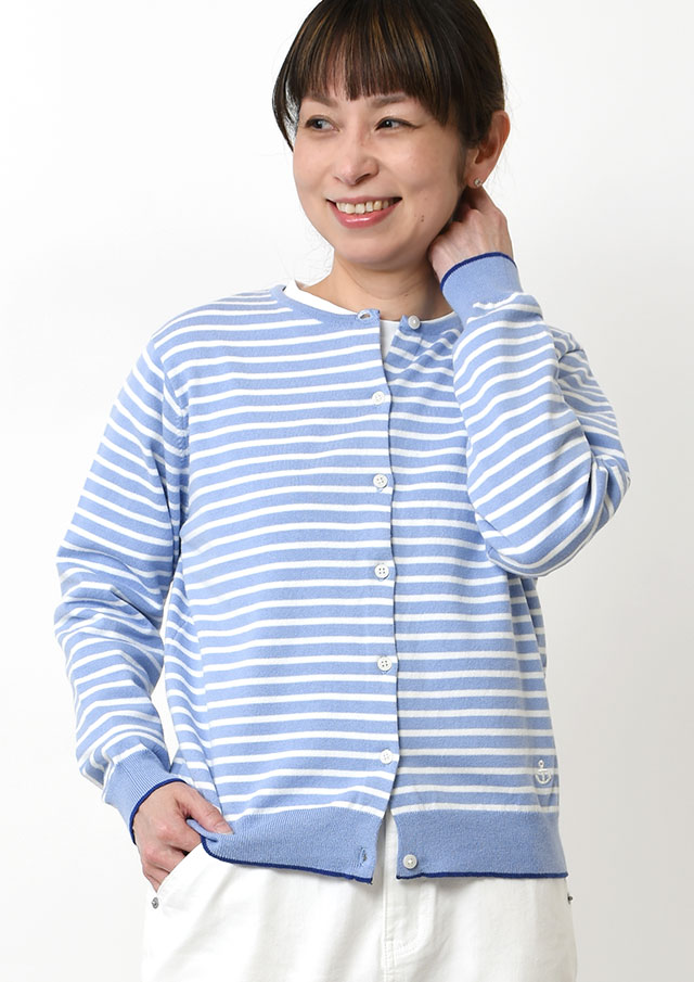 【2026春夏】【ポートランド】ボーダークルーネックカーディガン【PL066305】【S11】