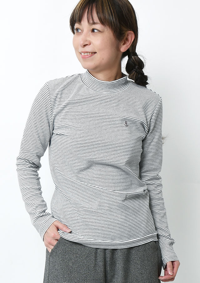 【2025秋冬】【ポートランド】ボーダーハイネックカットソー【PL075822】【S21】