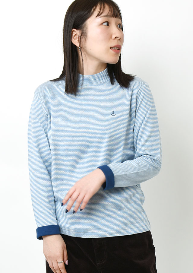 SALE!!【2026春夏】【ポートランド】接結ボーダーハイネックカットソー【PL076302】【S11】