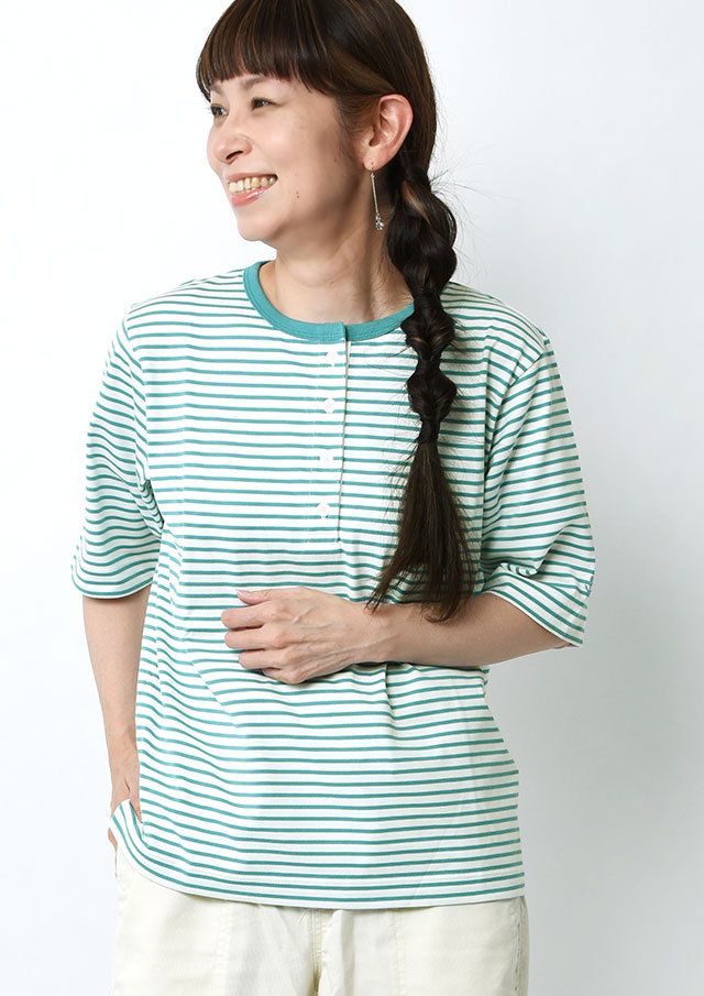 【2026春夏】【ポートランド】ヘンリーネックTシャツ五分袖【PL156302】【S12】