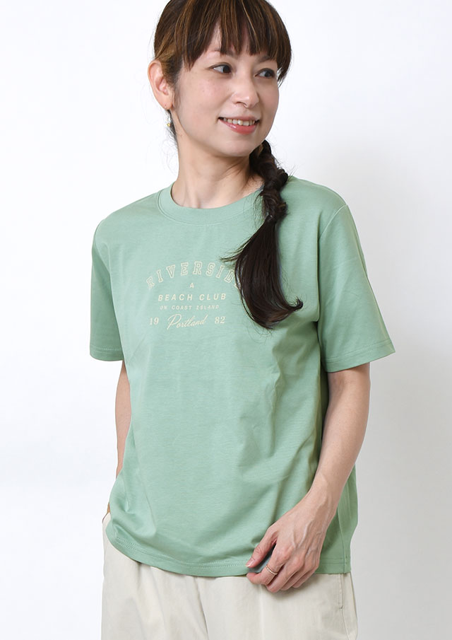 【2026春夏】【ポートランド】接触冷感_アーチロゴプリントクルーネックTシャツ【PL156409】【S12】