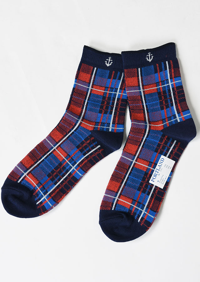 【2025】【ポートランド】ウィンドウペン柄ソックス【PLS-10】【返品不可】