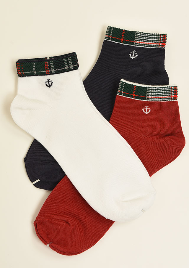 【2025】【ポートランド】チェック切替ショートソックス【PLS-8】【返品不可】