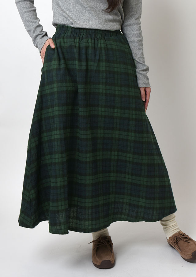 【2025秋冬】【ポートランド】薄起毛タータンチェックスカート【PS3-35952】【S22】