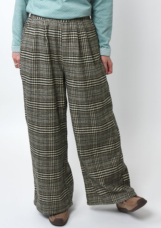 【2025秋冬】【ポートランド】チェック2タックワイドパンツ【PY3-32828】【S22】