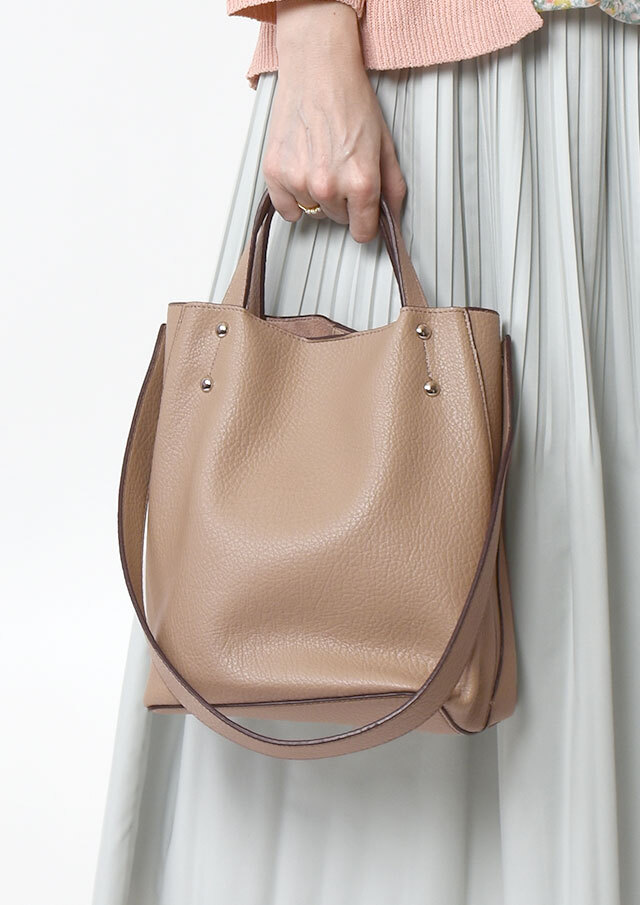 【2026春夏】【67】合皮2WAYトートバッグ【1261-444-1】【Selection】【S11】