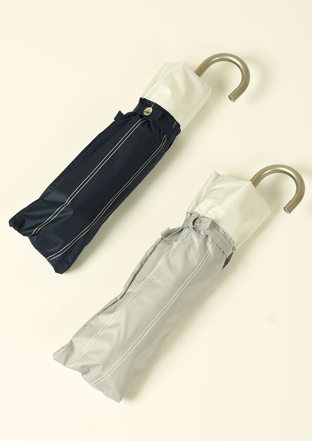 期間限定10%OFF!【2025春夏】【66】切り継ぎストライプ日傘折りたたみ【22542】【Selection】【Demainilferajour】【S12】