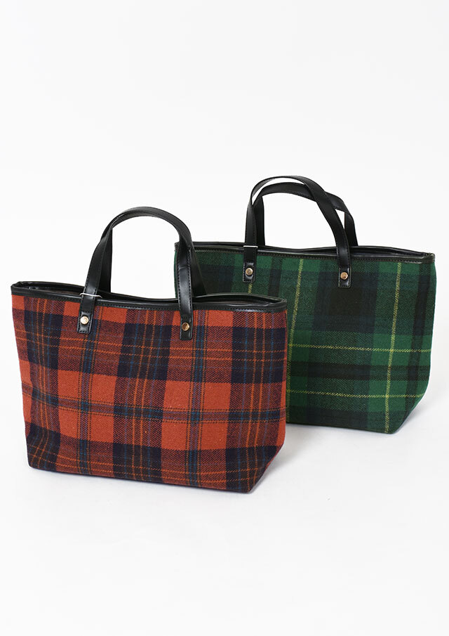 PreSale_10%OFF!!【2025秋冬】【66】コージーチェックミディアムトートバッグ【40802】【Selection】【Finissage】【S22】