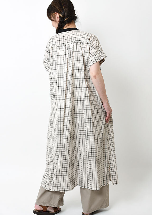【美品✨】ブルーレーベル チェック エアリーブロード ワンピース 36 チェックブルーワンピース
