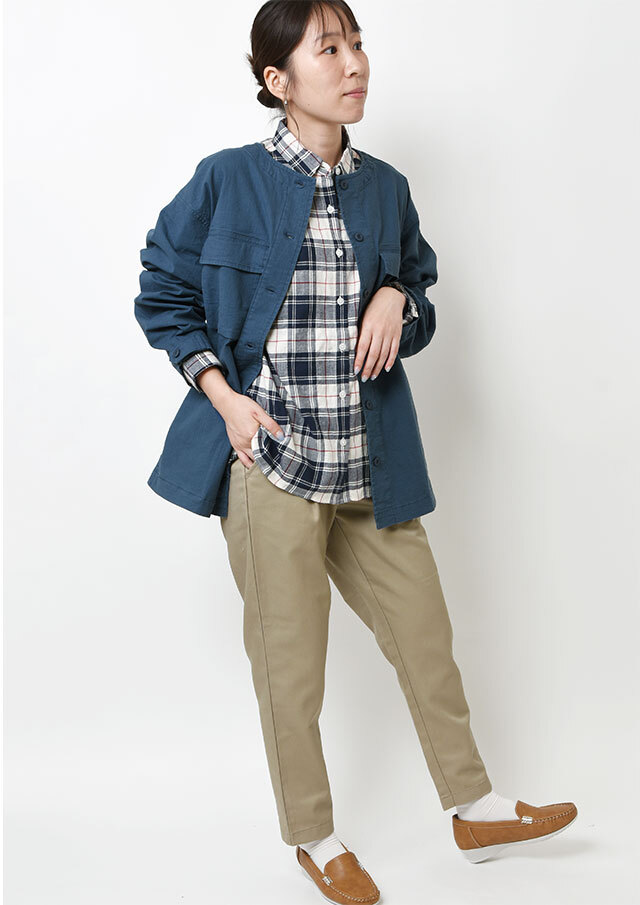 ジャケット・アウター Blue Sky 2025秋冬】【ブルーライフ】ノーカラージャケット【B-853110