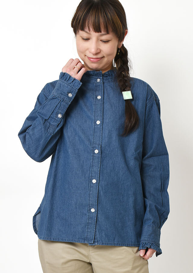 【2026春夏】【ブルーライフ】デニムフリルシャツ【B-861311】【S11】