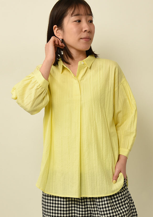 SALE!!【2025春夏】【ブルーライフ】カラミレース袖ボリュームプルオーバーブラウス【BL055007】【S11】