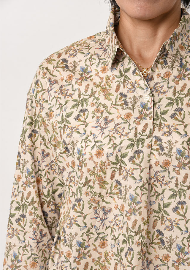 2025秋冬】【ブルーライフ】花柄プルオーバーブラウス七分袖【BL055503