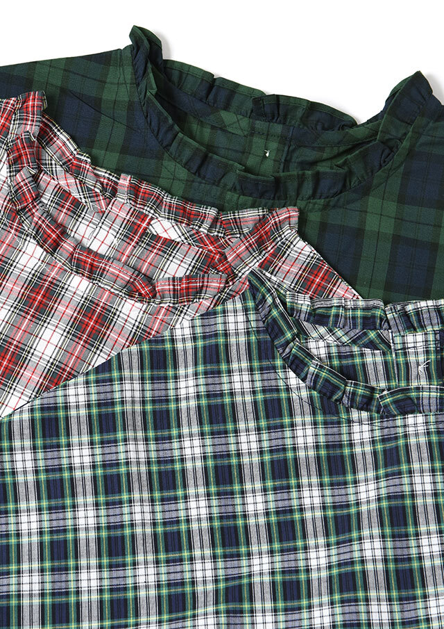 黒フリルブラウス＋タータンチェックジャンパースカート 0e2ffed3aaca8dfcb43a61d38725ef