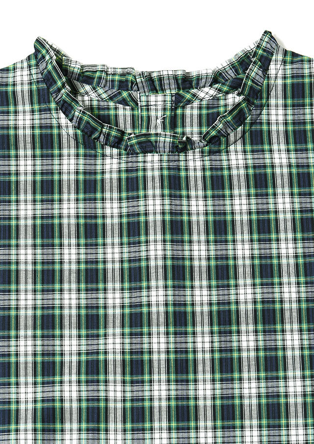 黒フリルブラウス＋タータンチェックジャンパースカート 0e2ffed3aaca8dfcb43a61d38725ef